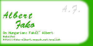 albert fako business card